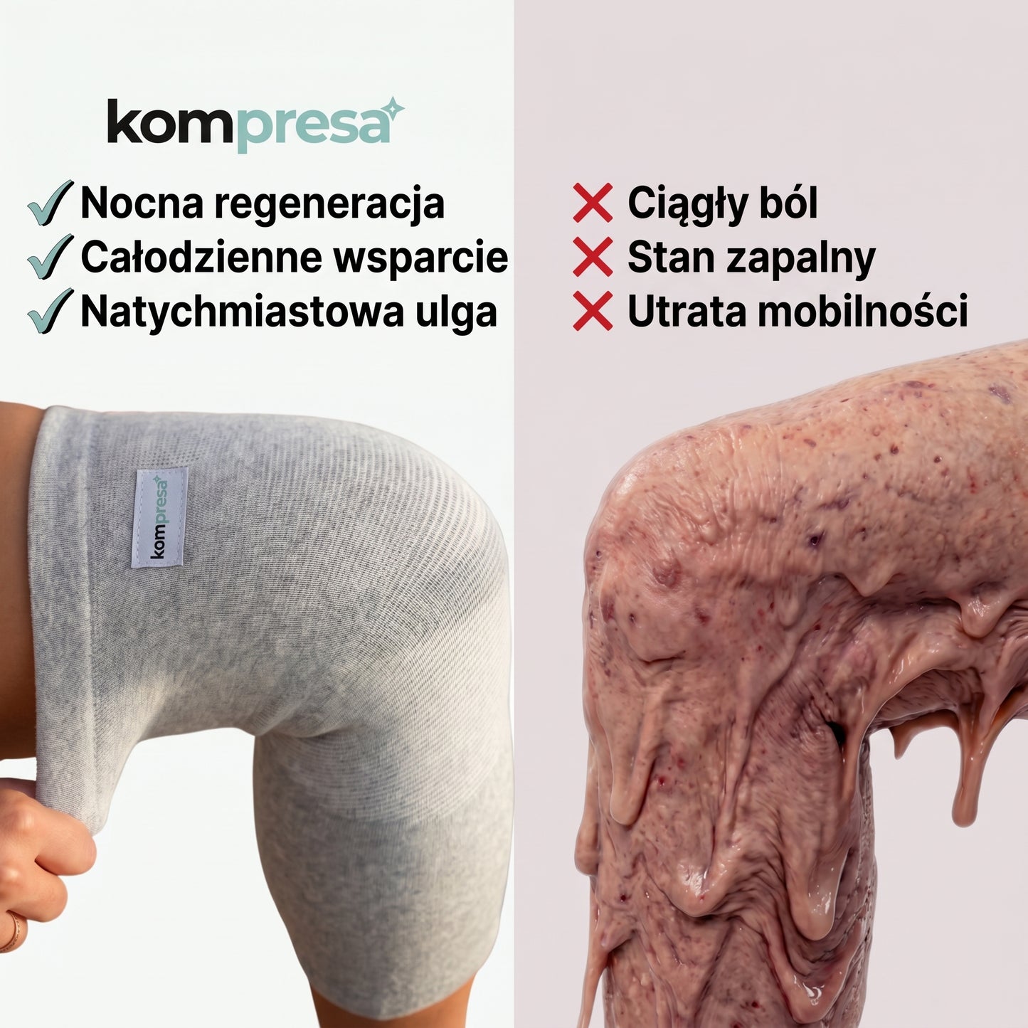 Kompresa™ Bambusowa opaska kompresyjna na kolano